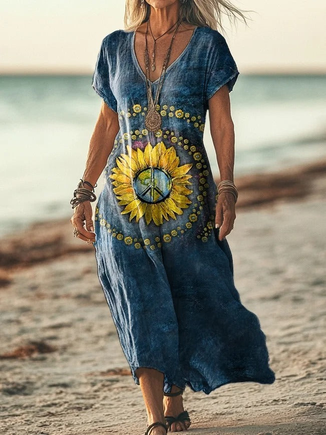 Hippie Tie Dye Art Print Casaul Short Sleeve T-shirt