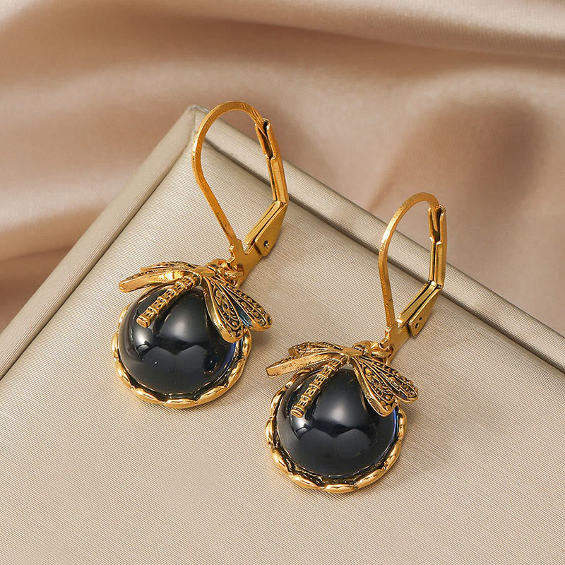 Bohemian Vintage Dragonfly Crystal Drop Earrings