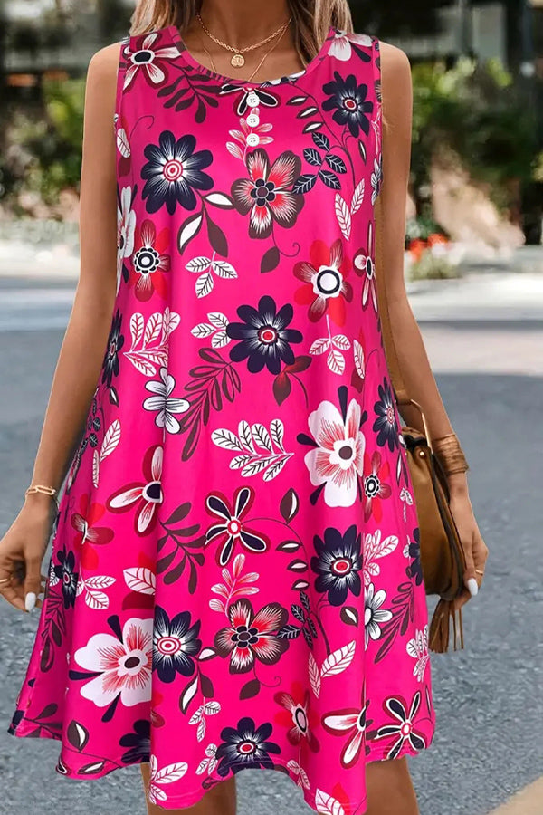 Floral Print Sleeveless Dress