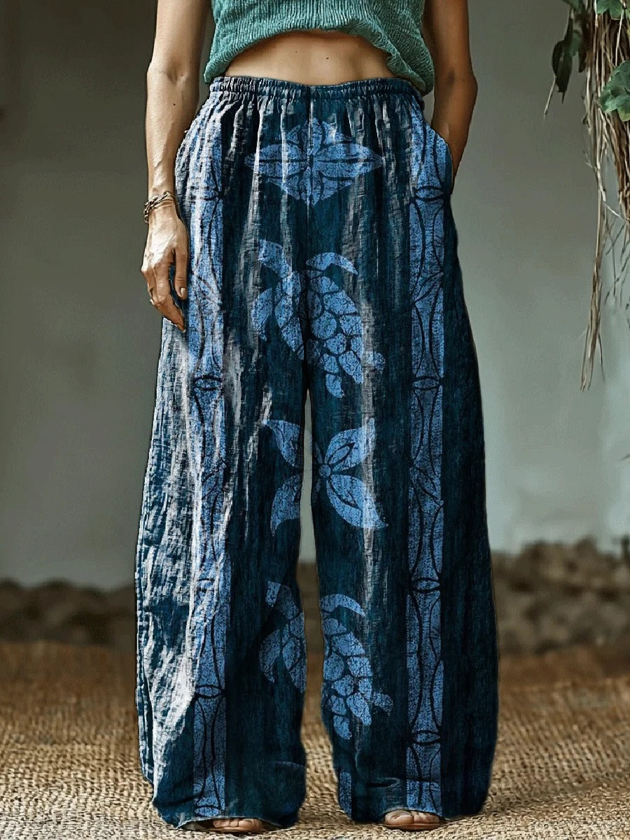 Turtle Art Print Cotton Crew Neck Women's T-Shirt