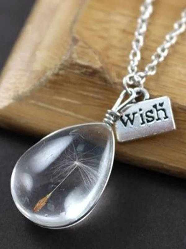 Dashingsoul Vintage Dandelion Crystal Necklace