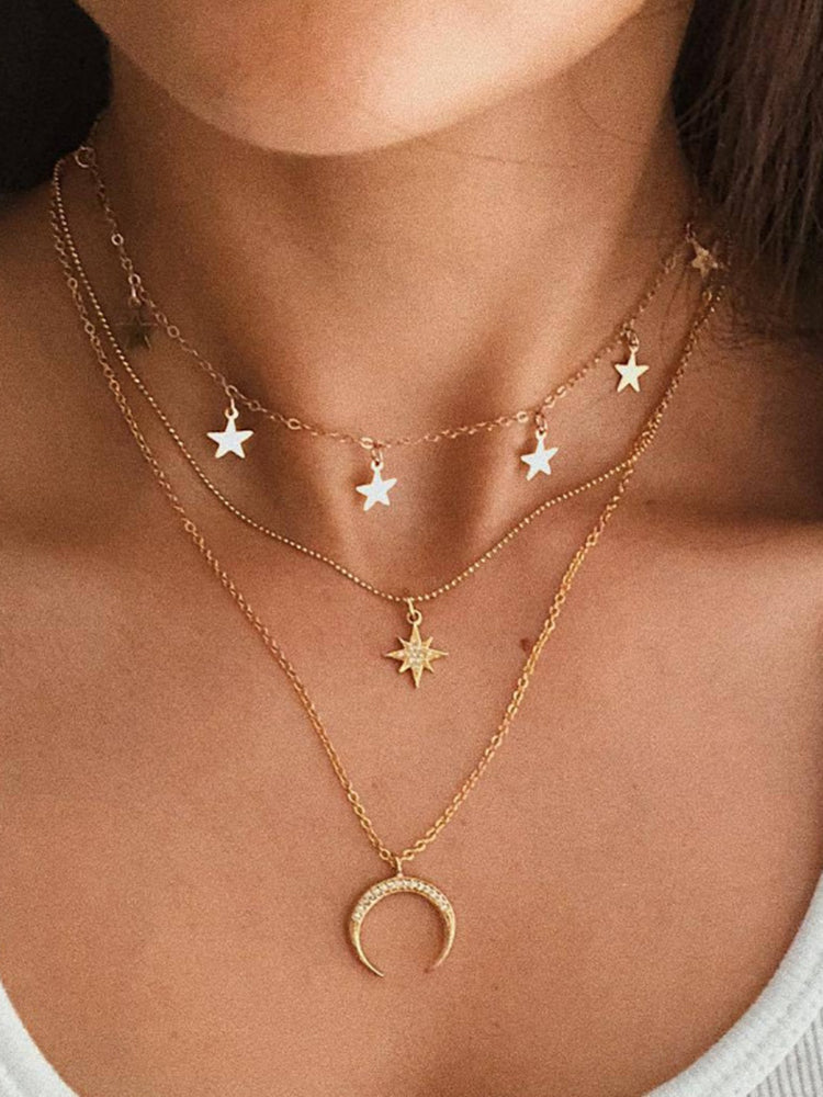Dashingsoul Fashion Personality Retro Star Moon Necklace