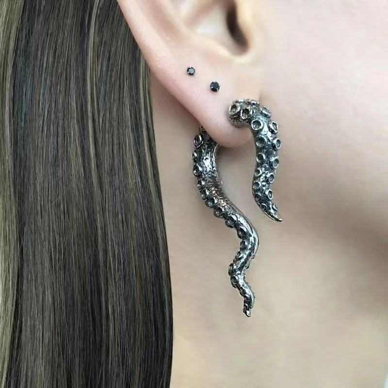 Dashingsoul Retro Dark Style Exaggerated Personality Octopus Tentacle Earrings