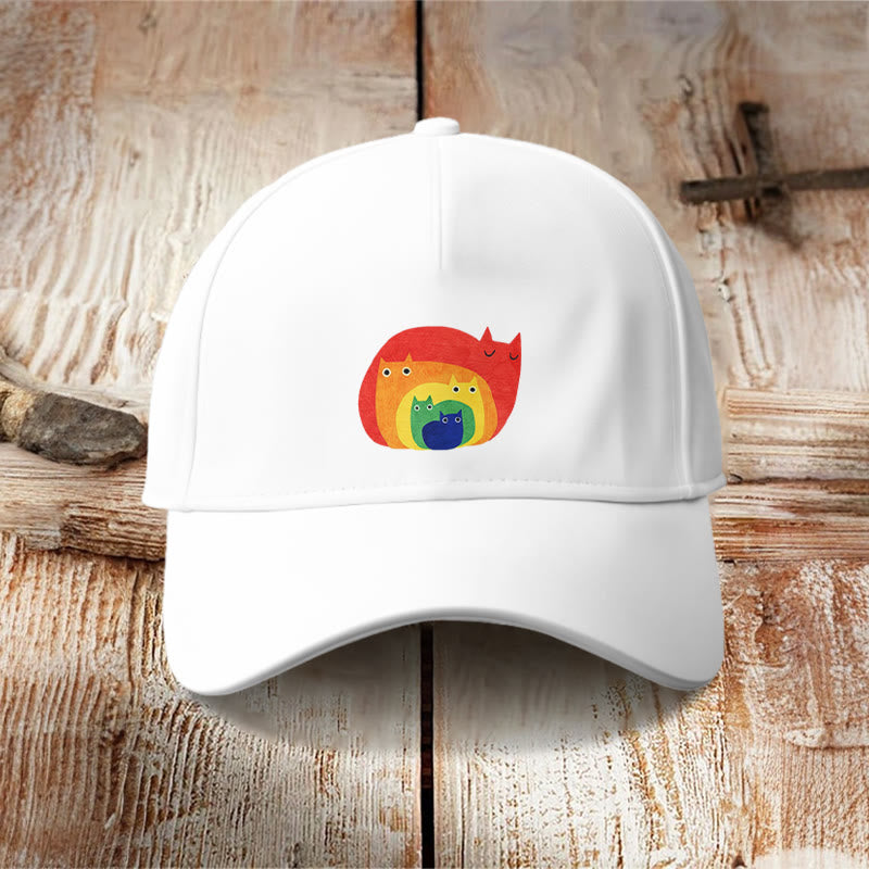 Dashingsoul Abstract Creative Cute Cat Print Art Cap