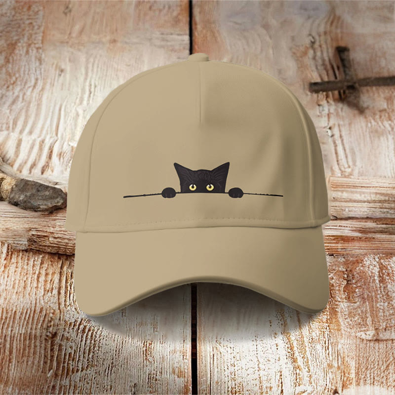 Dashingsoul Casual Black Cat Print Cap