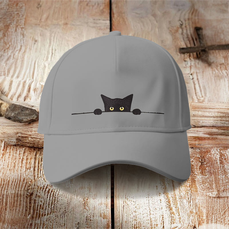 Dashingsoul Casual Black Cat Print Cap