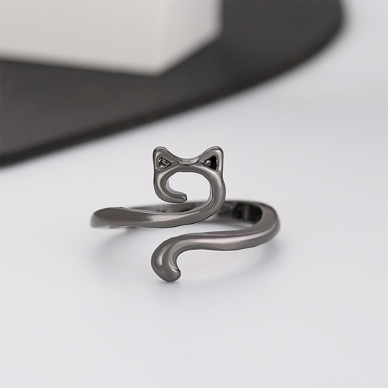 Dashingsoul Cute Geometric Cat Ring
