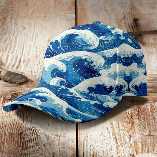 Dashingsoul Japanese Style Wave Print Casual Cap