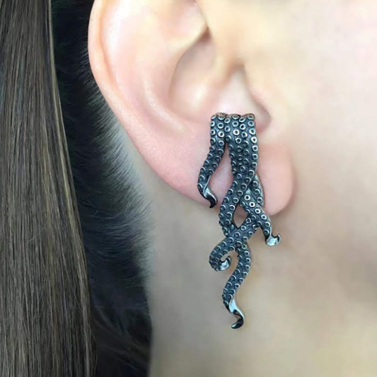 Dashingsoul Dark Retro Octopus Tentacles Exaggerated Earrings