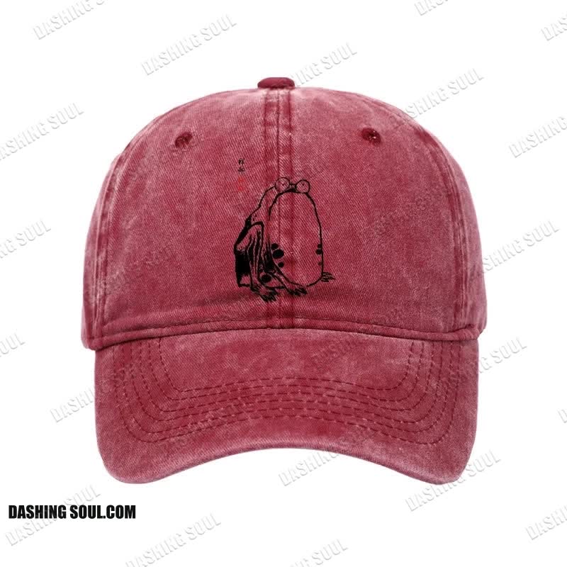 Unisex 100% Cotton Grumpy Frog Matsumoto Hoji Vintage Print Cap