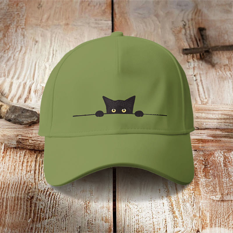 Dashingsoul Casual Black Cat Print Cap