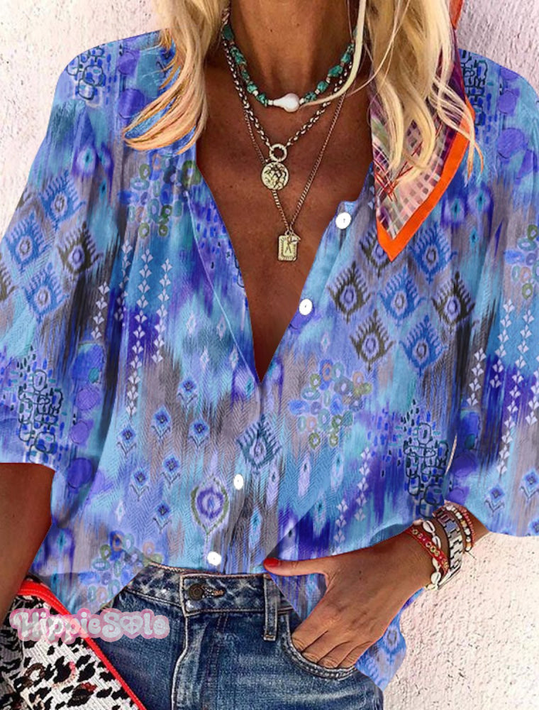 Women's Blouse Graphic Elegant Fashion Long Sleeve Basic Standing Collar Shirt