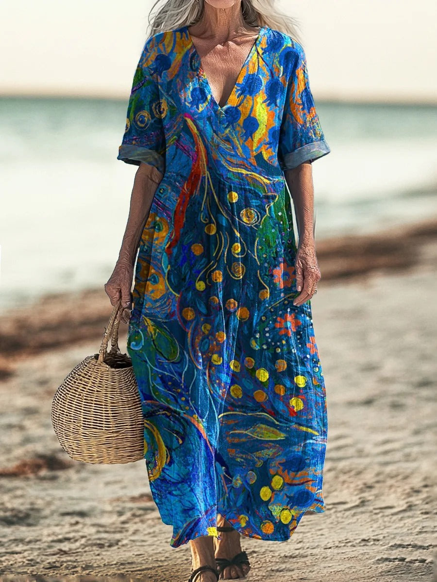 Women's Watercolor Floral Art Patterns Print Casual Sweatshirt