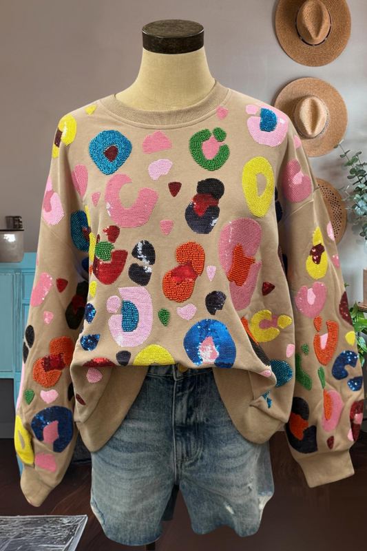 Sequin Leopard Sweatshirt