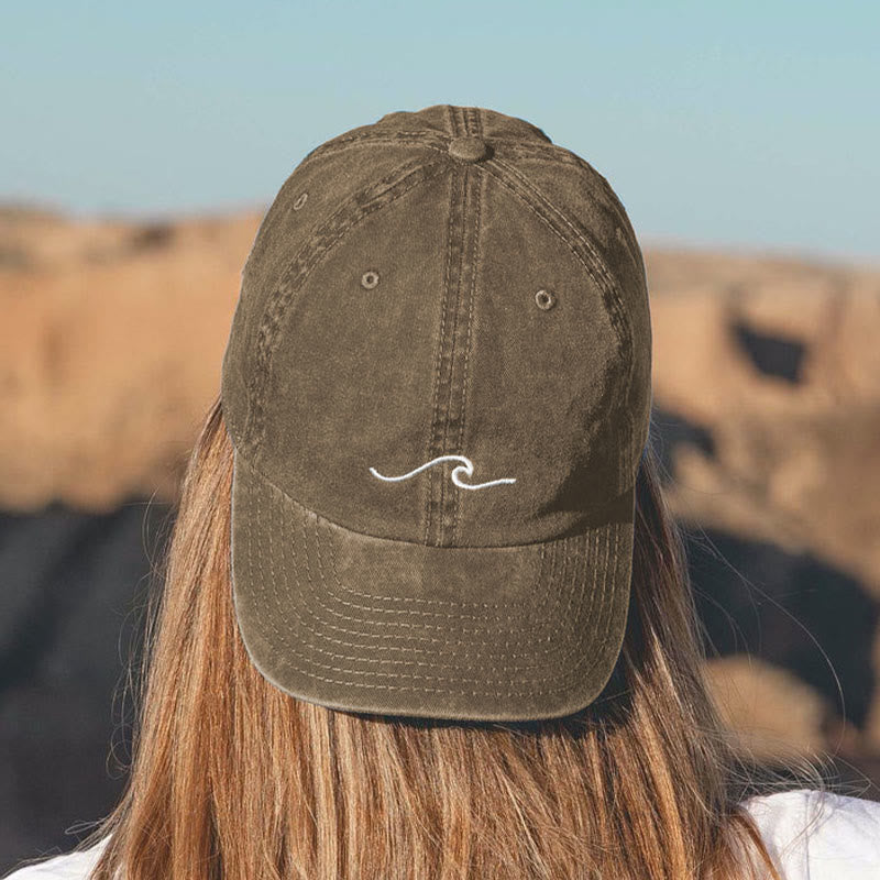 Dashingsoul Wave Print Washed Cap