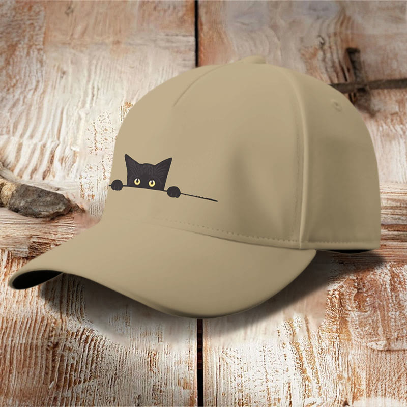 Dashingsoul Casual Black Cat Print Cap