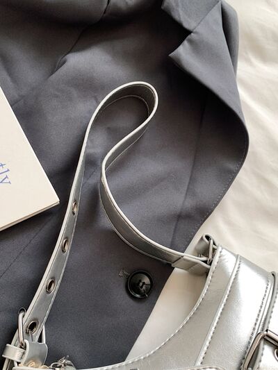 PU Leather Buckle Shoulder Bag