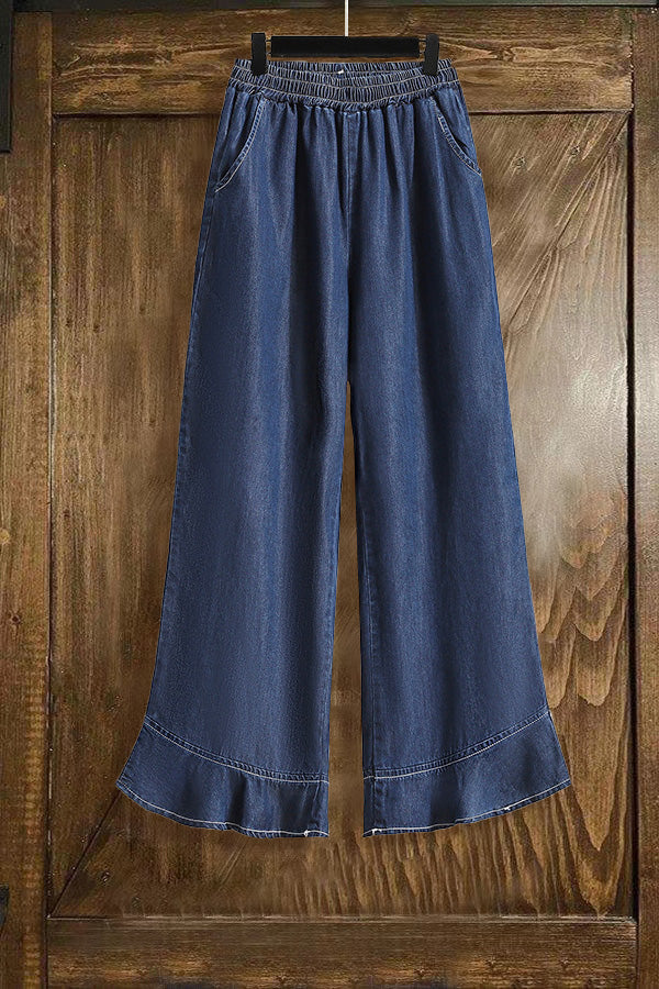 Casual High Waist Flared Soft Pants