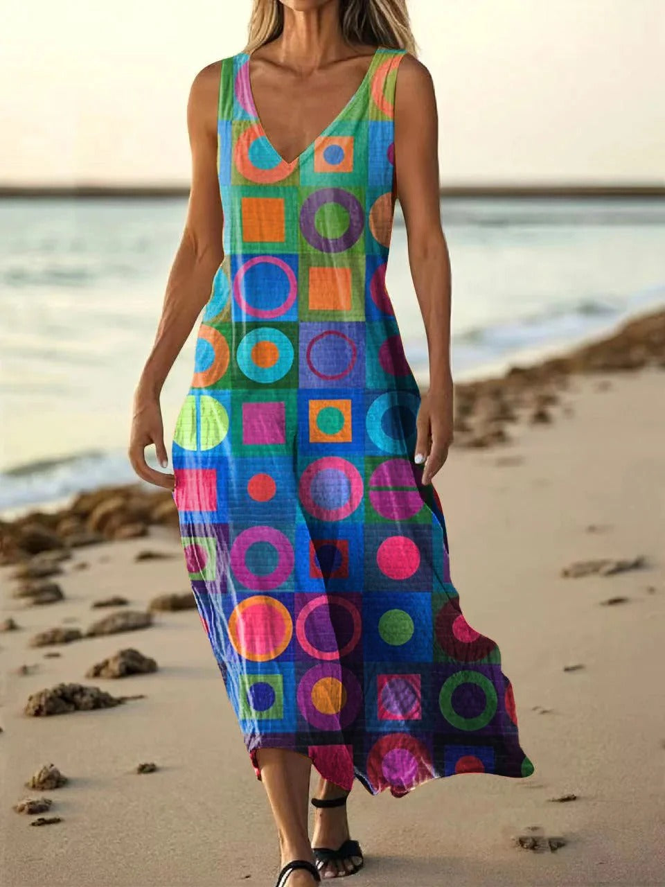 Women's Retro Abstraction Art Print Casual Cotton Linen Shirt