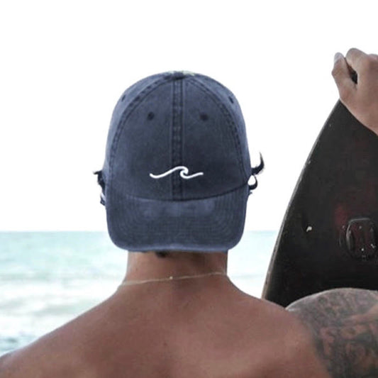 Dashingsoul Wave Print Washed Cap