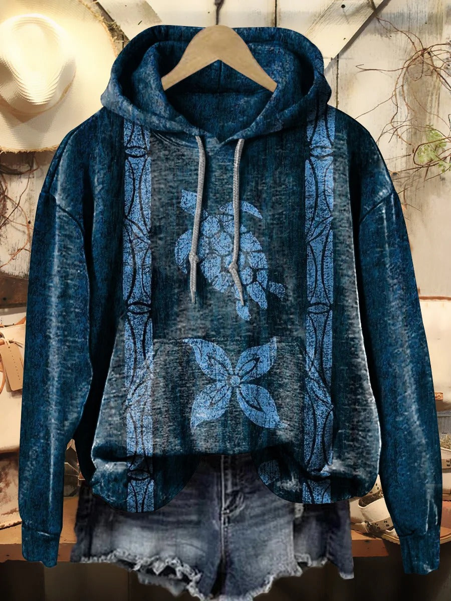 Turtle Art Print Cotton Crew Neck Women's T-Shirt