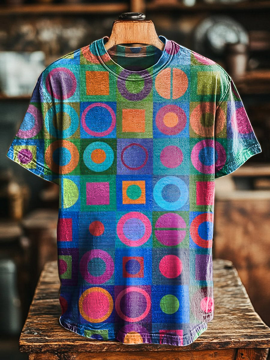 Retro Abstraction Art Print Casual Short Sleeve T-shirt