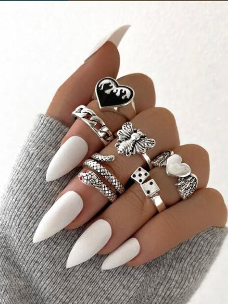 Dashingsoul Trendy Bee Heart Ring Set