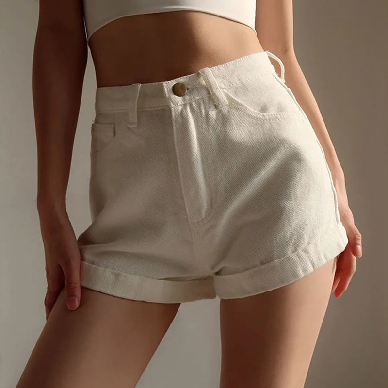 Dashingsoul Casual Pockets Button Denim Shorts