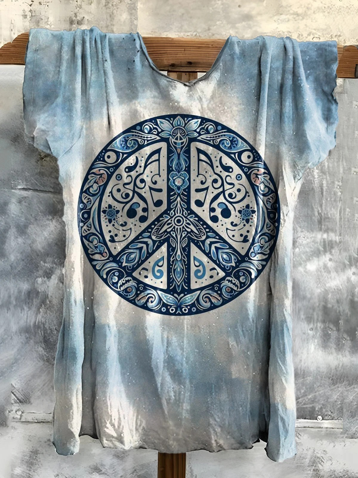 Women's Hippy Graphic Art Print Cotton Crew Neck T-Shirt