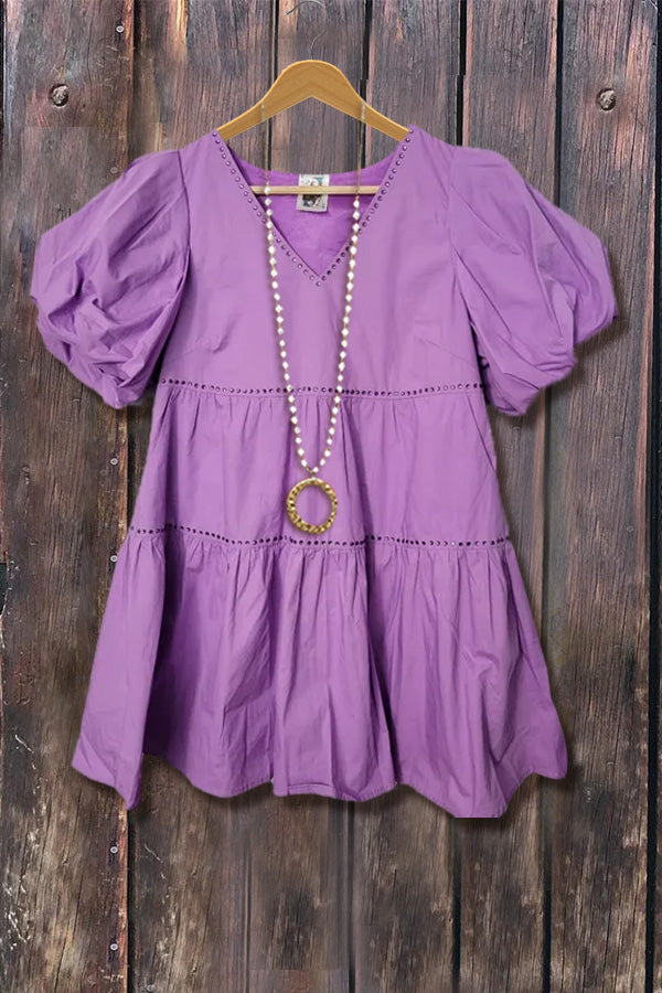 Tiger Print Puff Sleeve Mini Dress