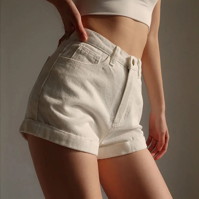 Dashingsoul Casual Pockets Button Denim Shorts
