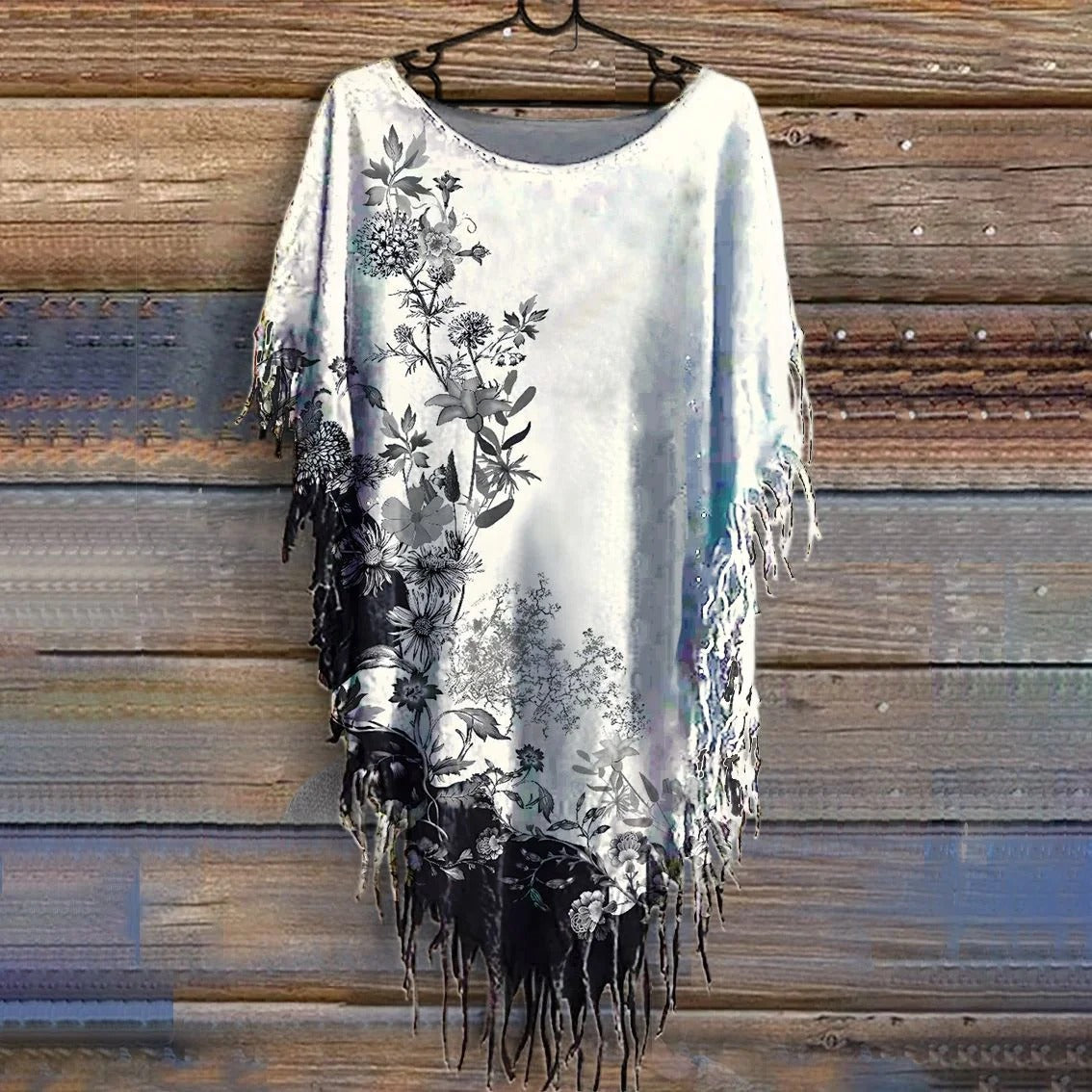 Women's Floral Art Print V-Neck Casual T-Shirt