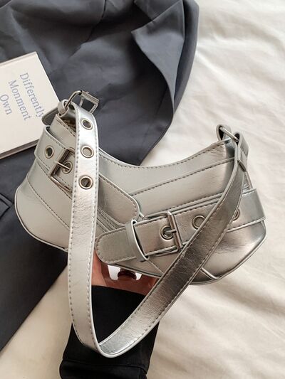PU Leather Buckle Shoulder Bag