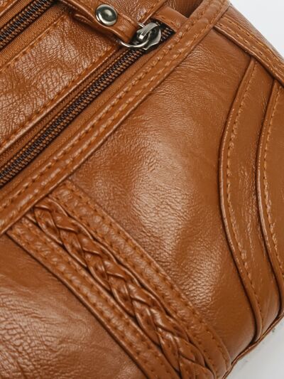 PU Leather Adjustable Strap Shoulder Bag