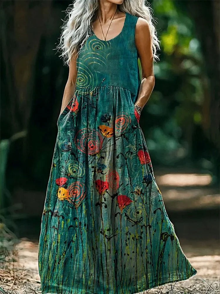 Women's Floral Art Print V-Neck Casual T-Shirt