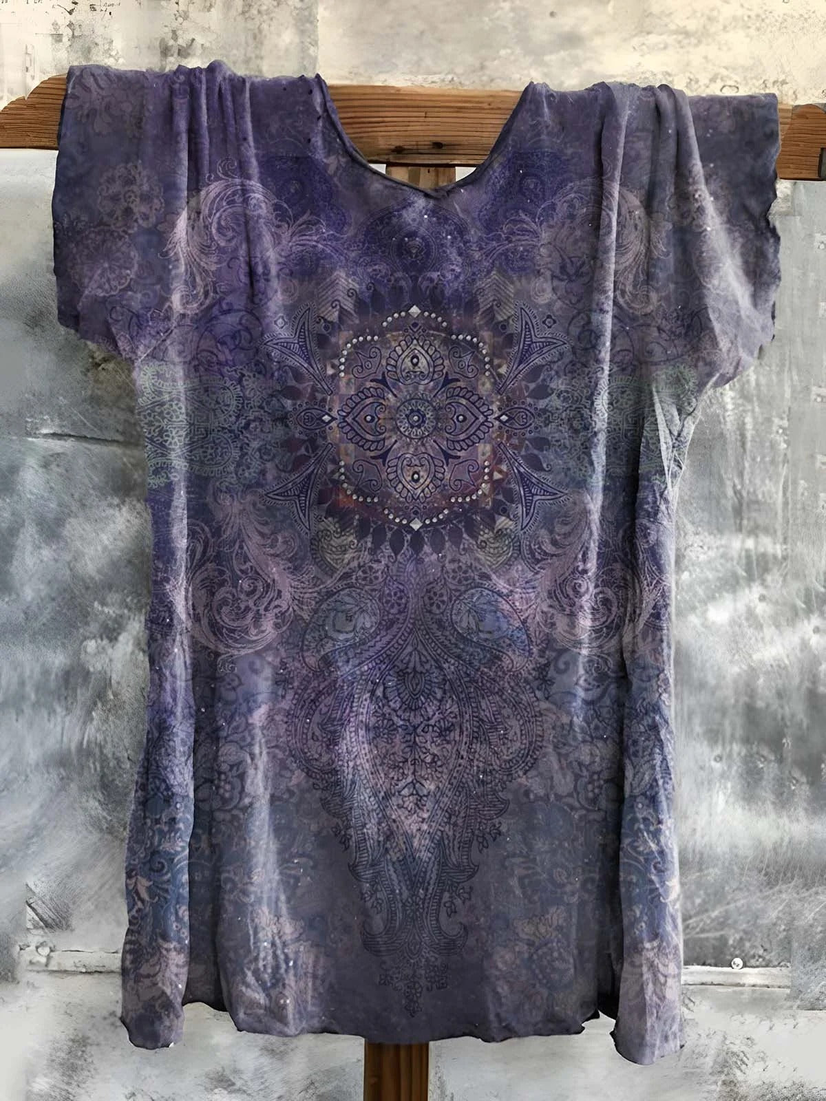 Women's Hippy Graphic Art Print Cotton Crew Neck T-Shirt