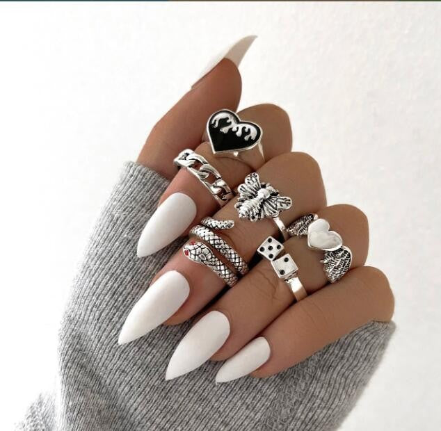 Dashingsoul Trendy Bee Heart Ring Set